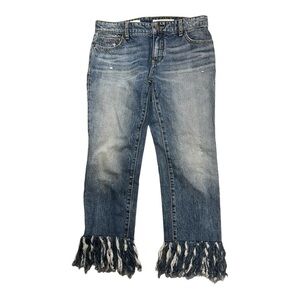 Pilcro and the Letterpress Fringed Capri Jeans Size 27